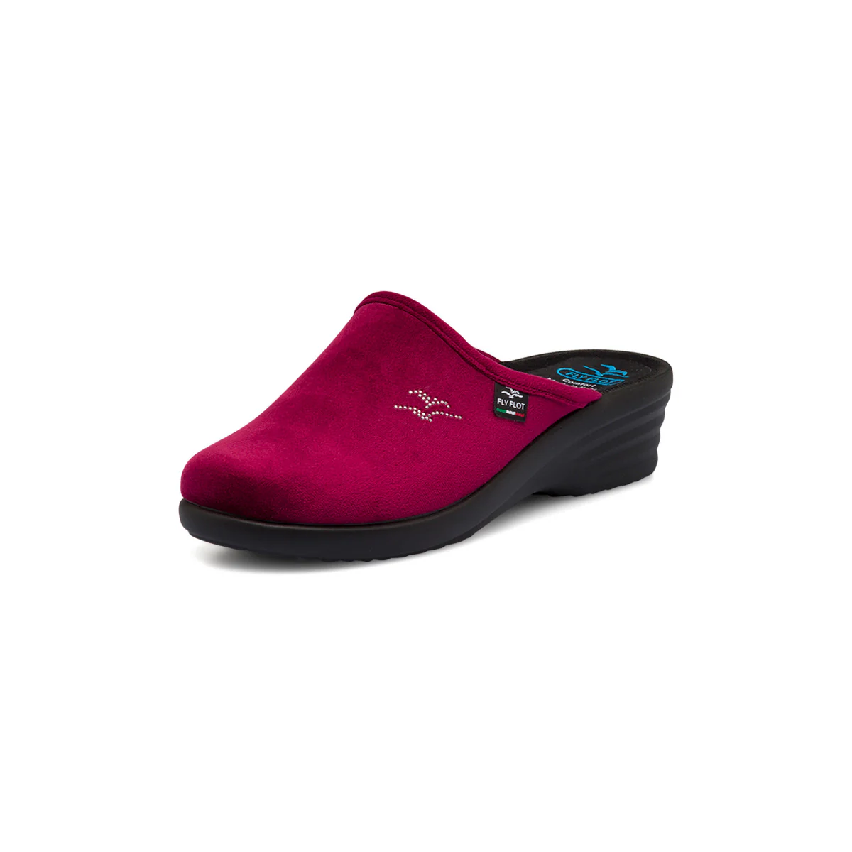 Pantofole bordeaux da donna con sottopiede anatomico Fly Flot - Image 2