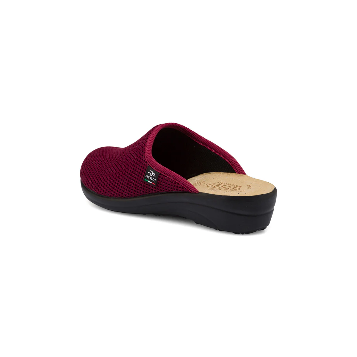 Pantofole bordeaux da donna con sottopiede anti-shock in pelle Fly Flot - Image 3