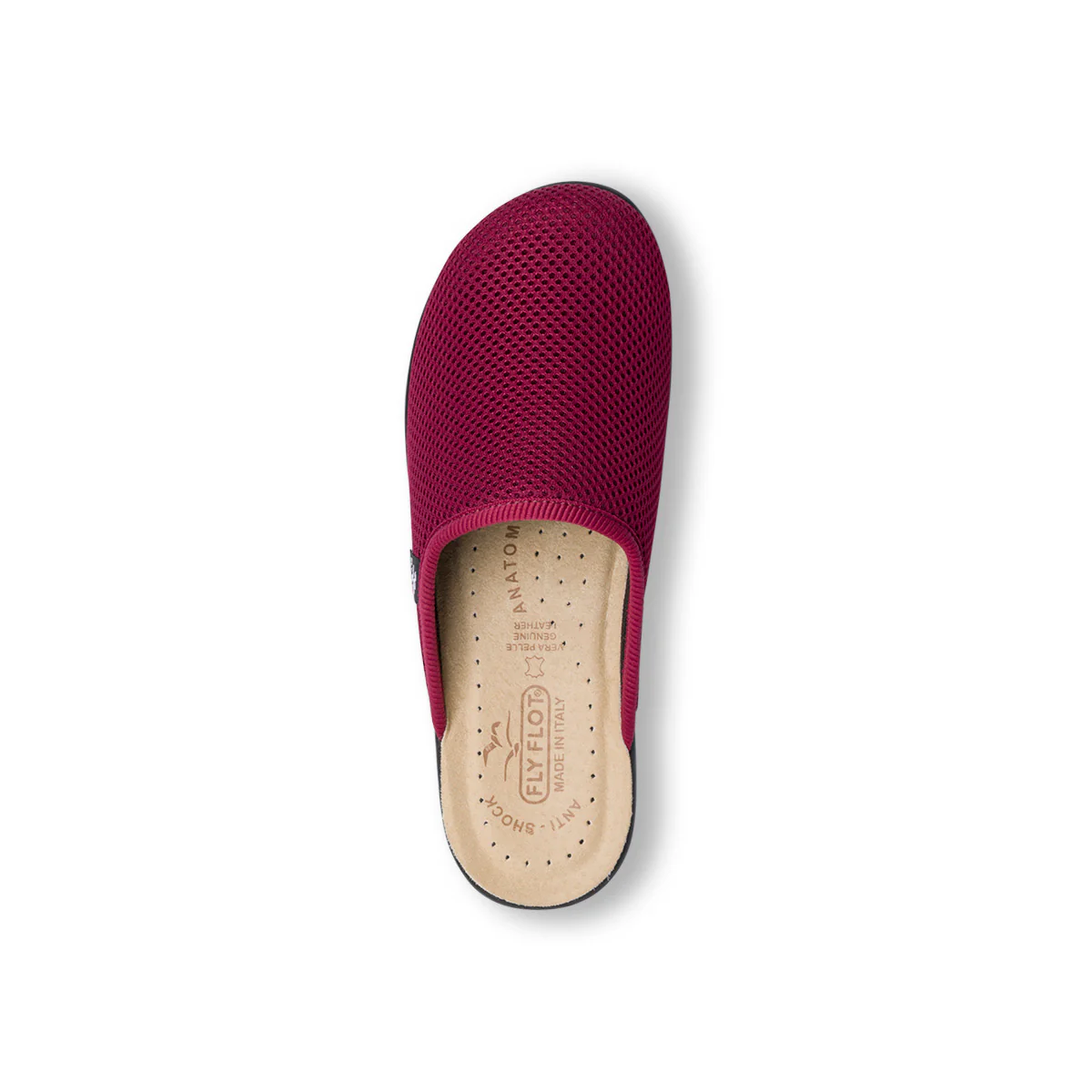 Pantofole bordeaux da donna con sottopiede anti-shock in pelle Fly Flot - Image 7