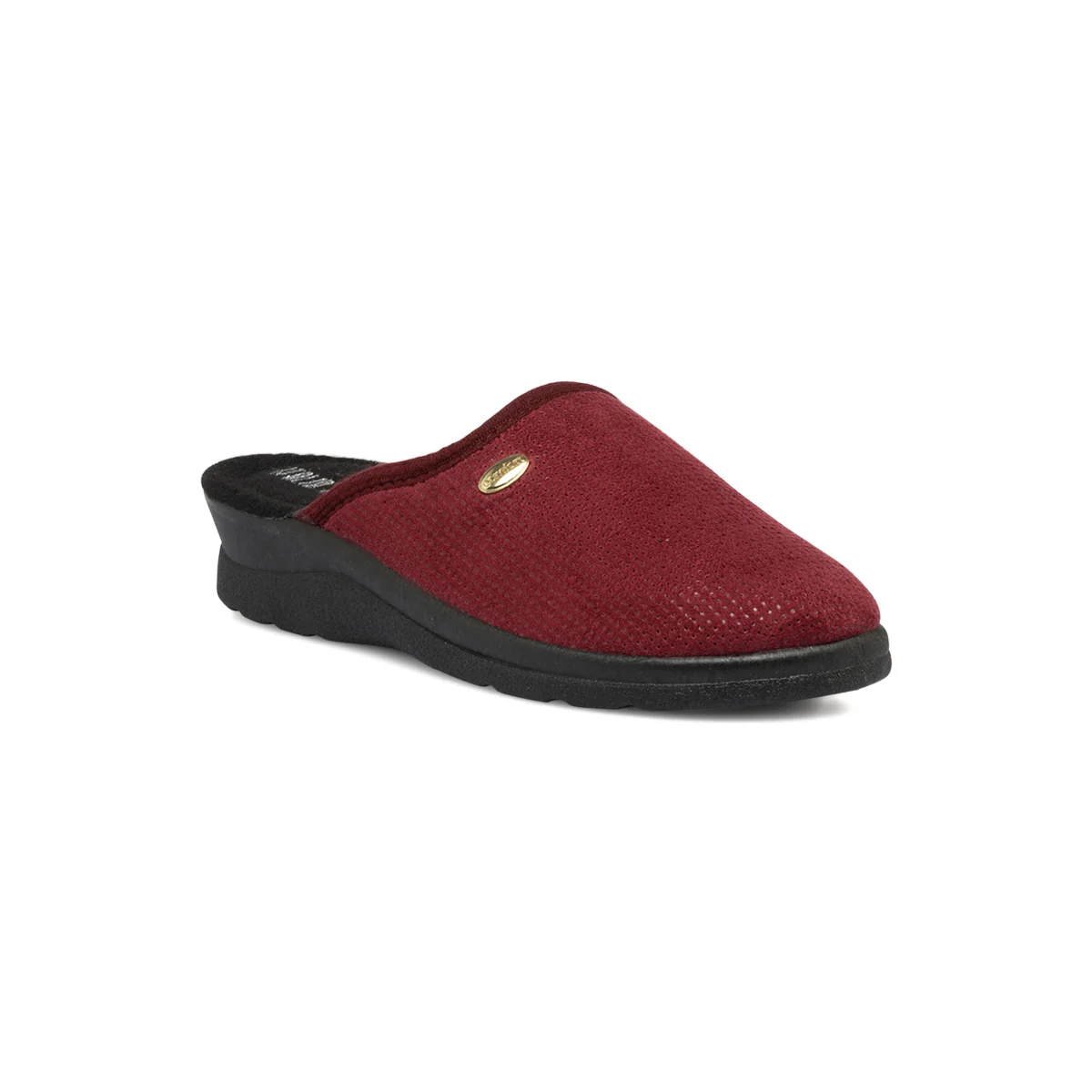 Pantofole bordeaux da donna con spilletta dorata Italia Trend - Image 2