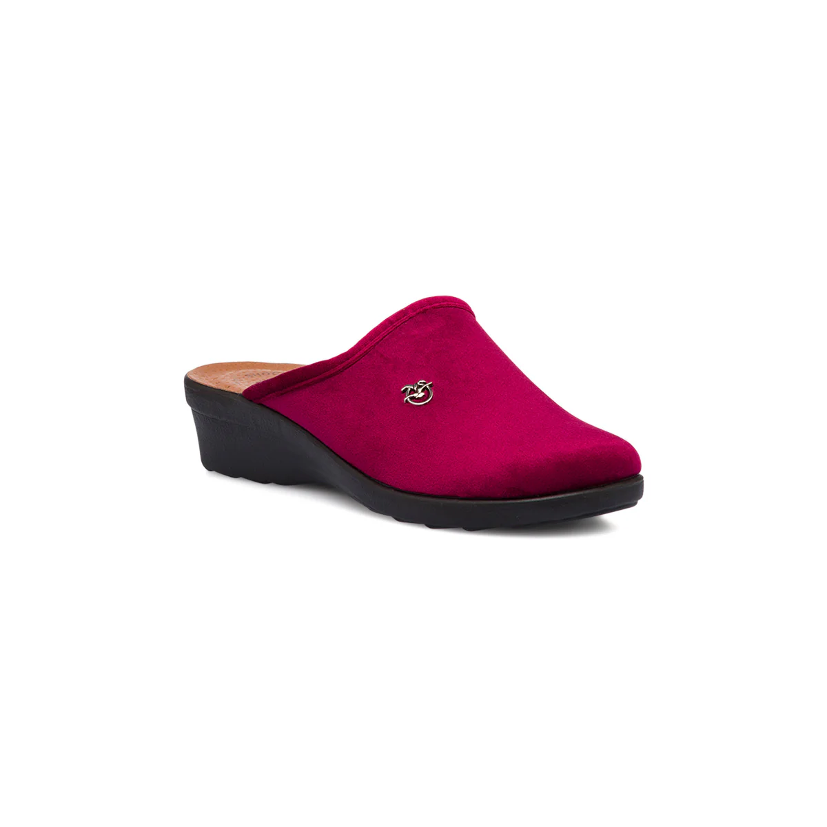 Pantofole bordeaux da Donna in pelle effetto velluto Fly Flot - Image 2