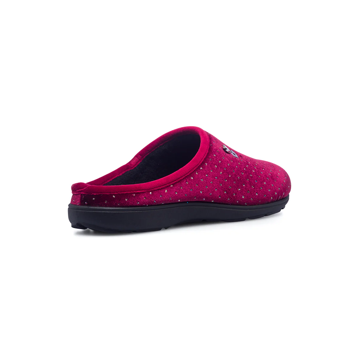 Pantofole bordeaux da donna in tessuto con strass Italia Trend - Image 3