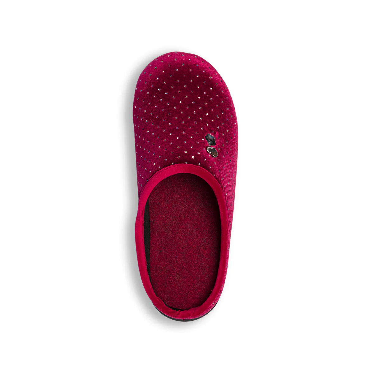 Pantofole bordeaux da donna in tessuto con strass Italia Trend - Image 8