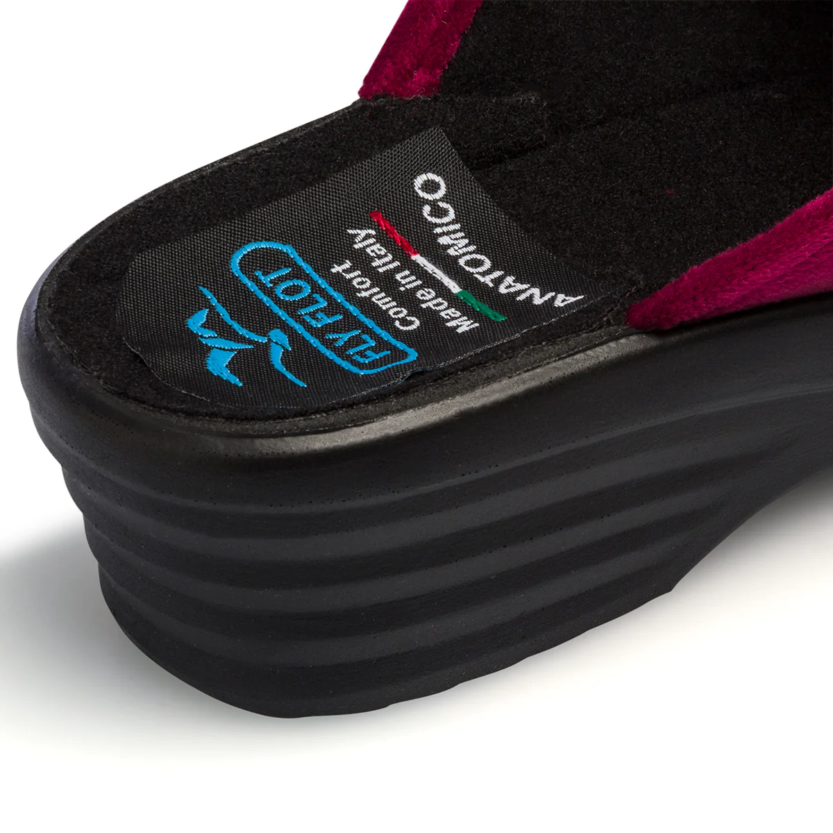 Pantofole bordeaux in tessuto da donna con sottopiede anatomico Fly Flot - Image 12