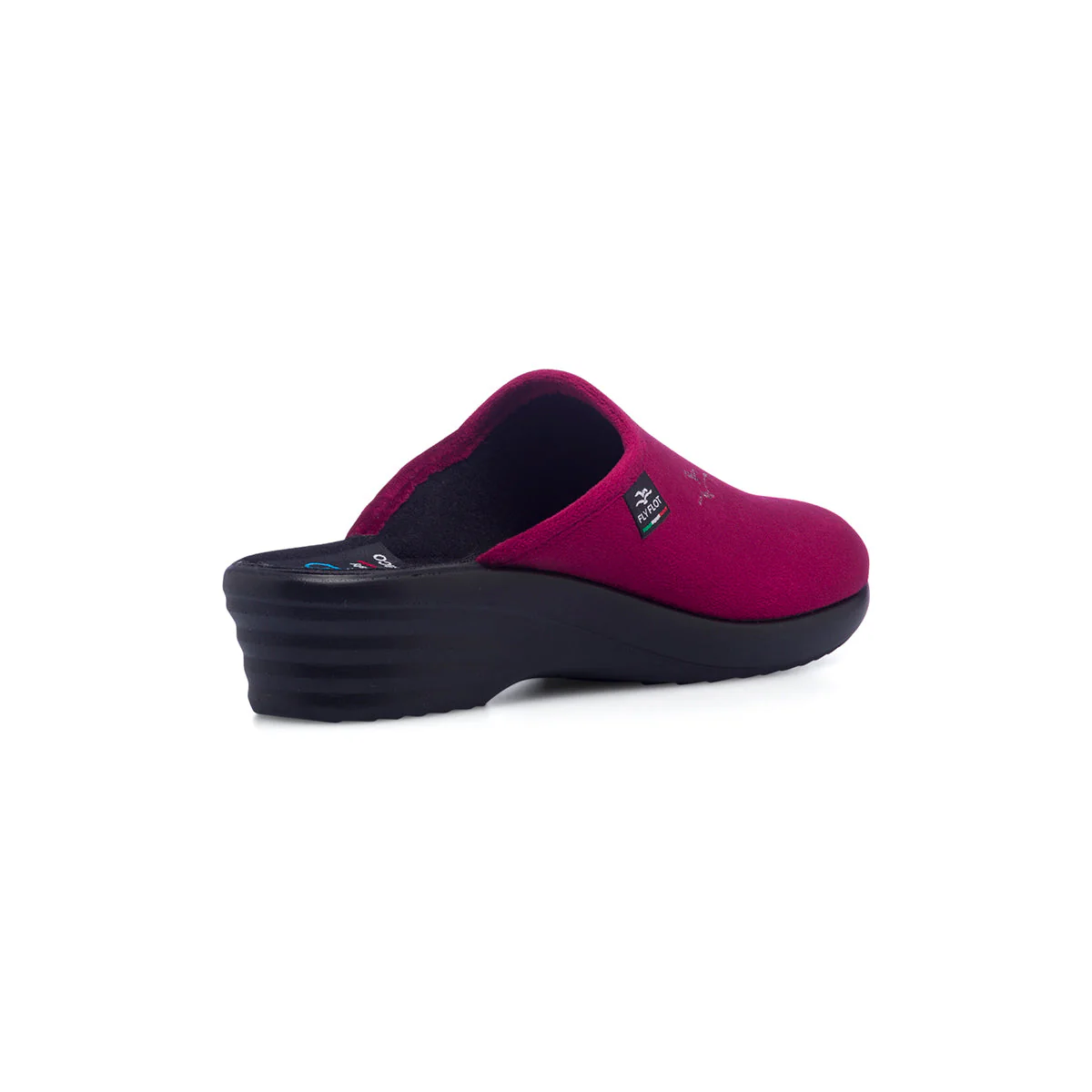 Pantofole bordeaux in tessuto da donna con sottopiede anatomico Fly Flot - Image 3
