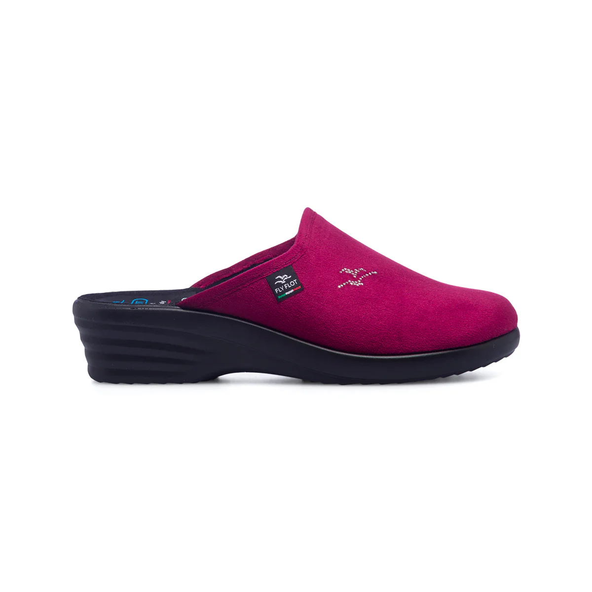 Pantofole bordeaux in tessuto da donna con sottopiede anatomico Fly Flot - Image 6