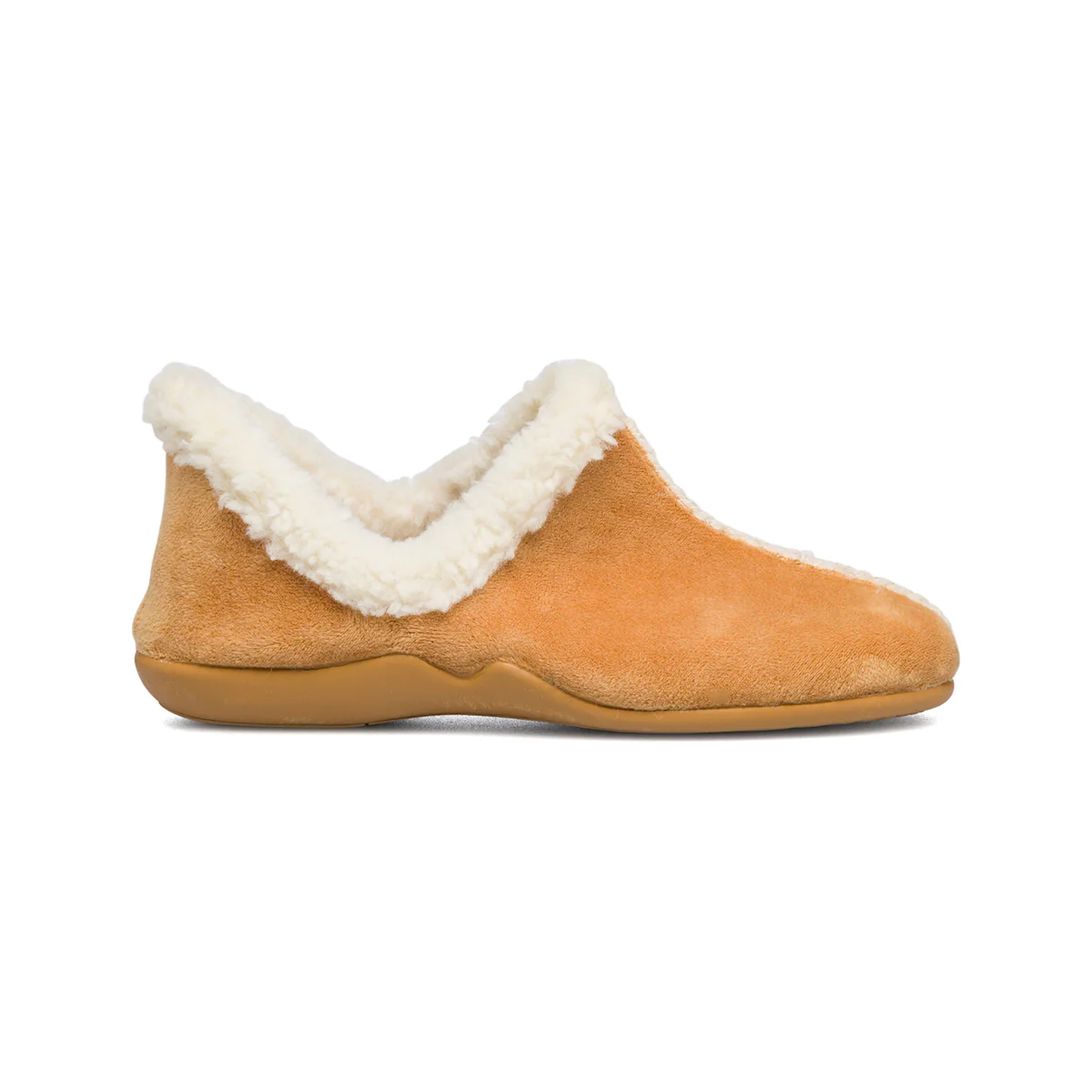 Pantofole color camel in tessuto con colletto imbottito Aday's