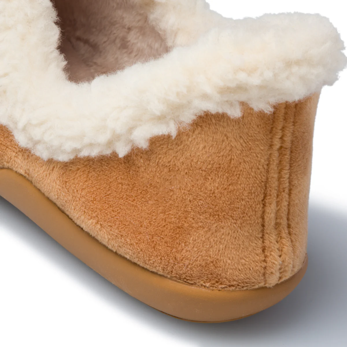 Pantofole color camel in tessuto con colletto imbottito Aday's - Image 7