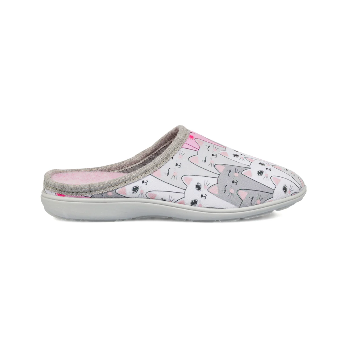 Pantofole con stampa gatti rosa e grigi da Donna Italia Trend