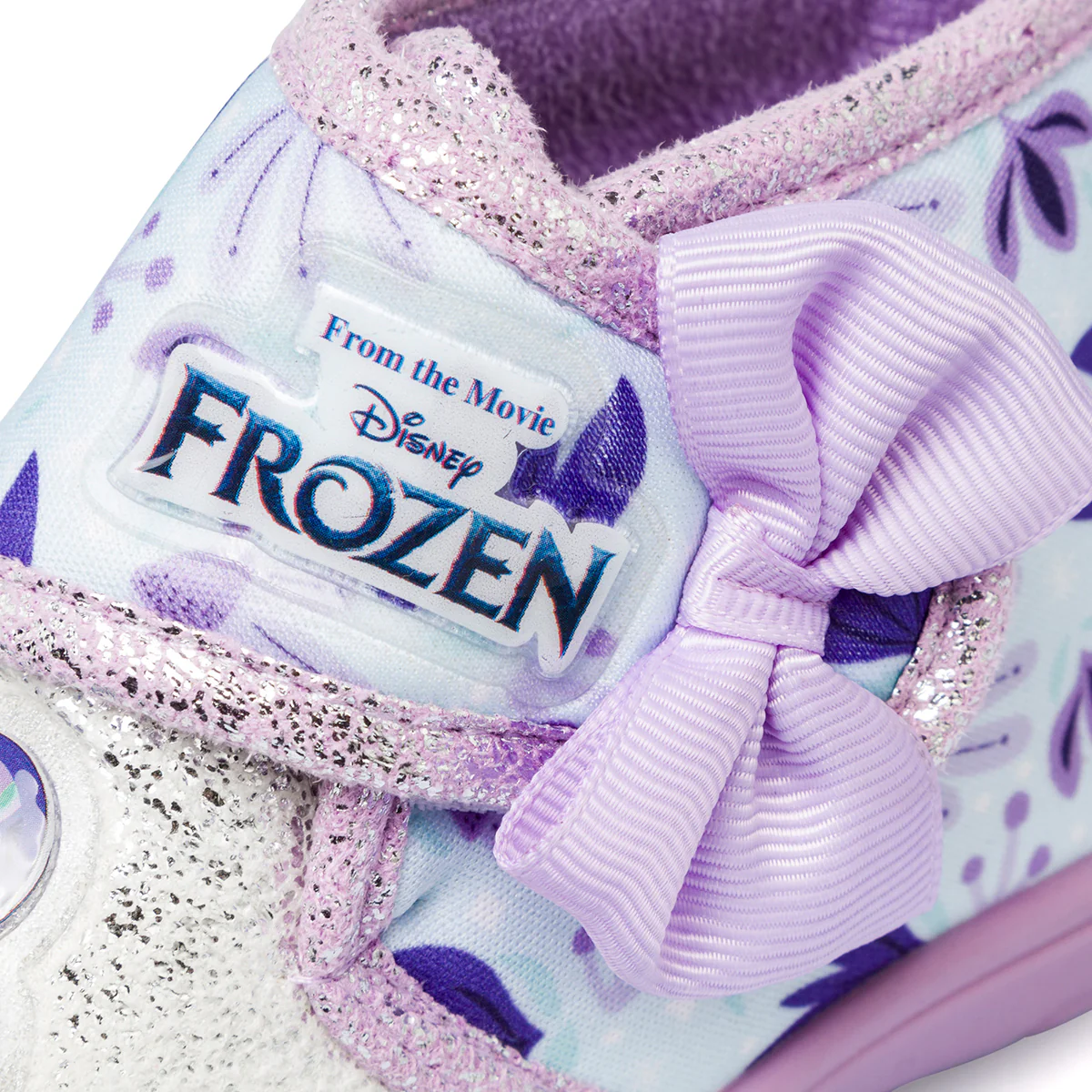 Pantofole da bambina lilla con glitter e stemma Frozen - Image 5