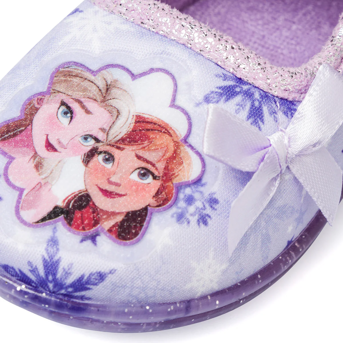 Pantofole da bambina lilla con stampa e fiocchi Frozen - Image 6