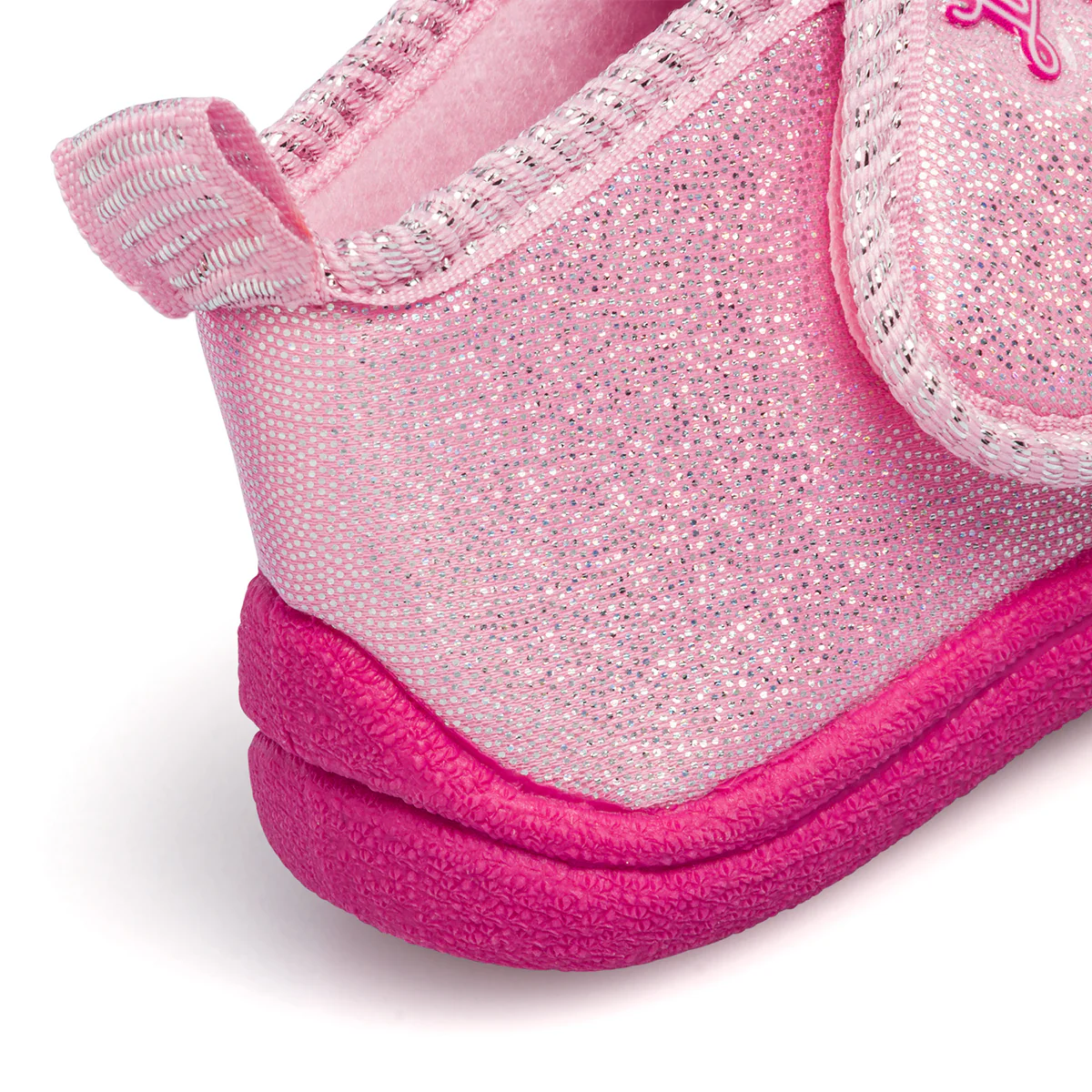 Pantofole da bambina rosa con patch unicorno e glitter - Image 11