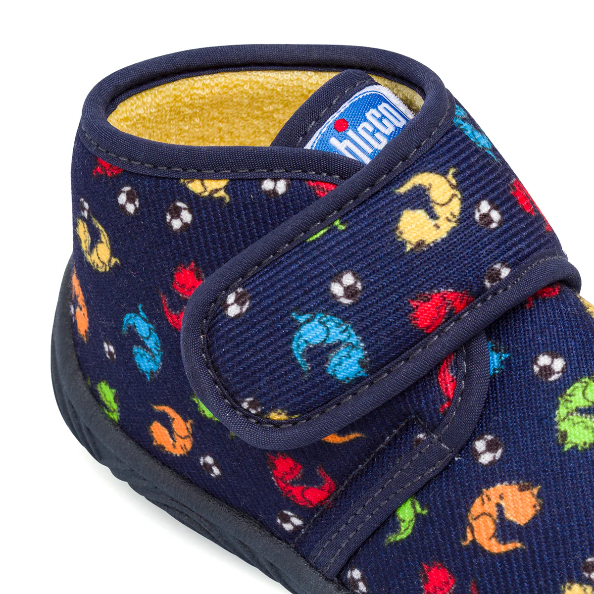 Pantofole da bambino blu in tessuto con stampa e chiusura a strappo Chicco - Image 4