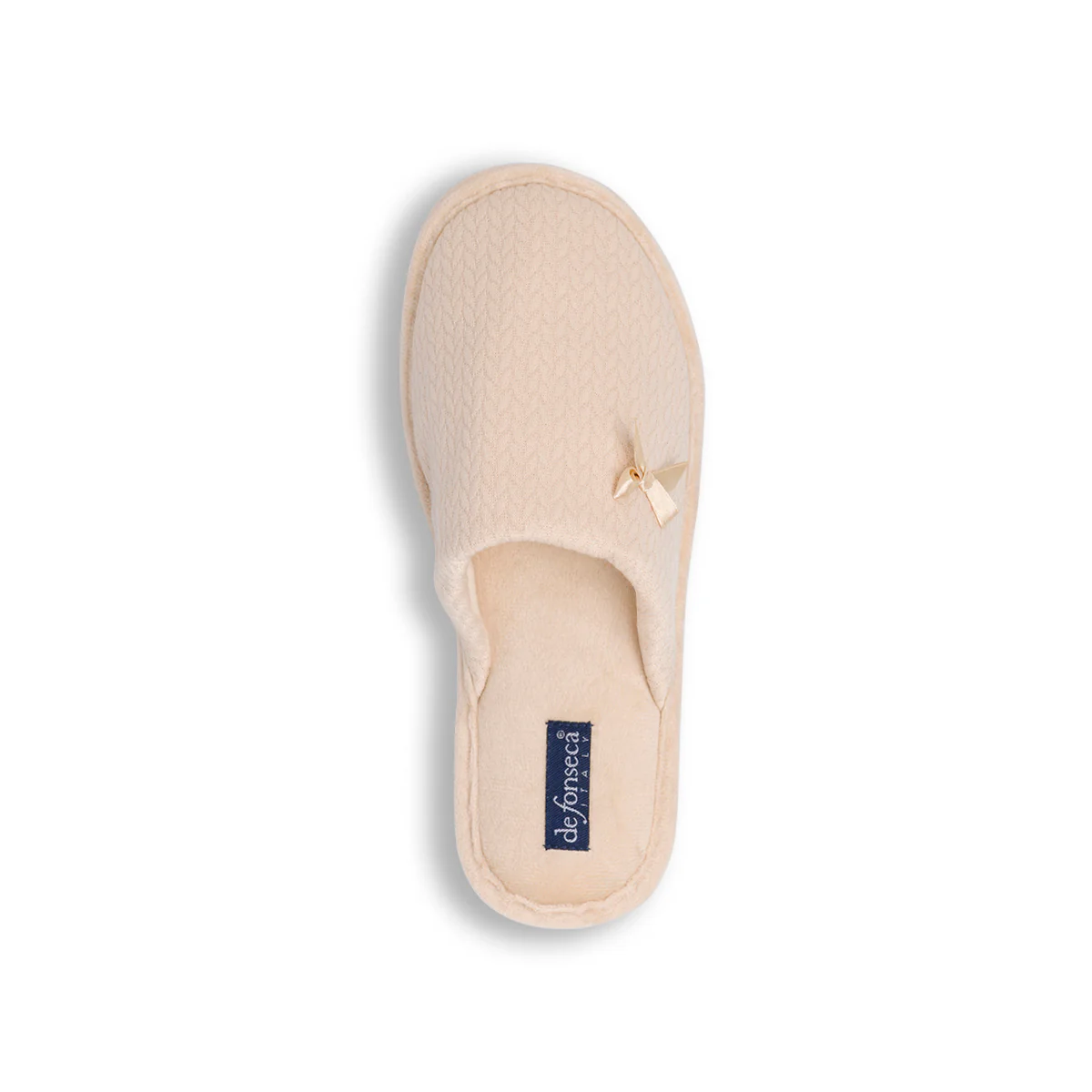 Pantofole da donna beige De Fonseca in tessuto con fiocco - Image 2
