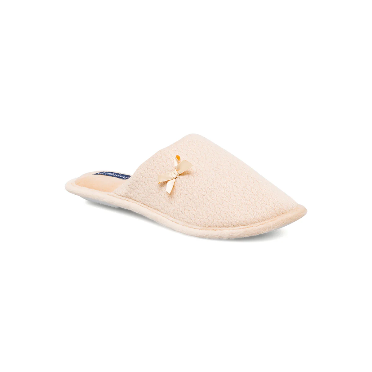 Pantofole da donna beige De Fonseca in tessuto con fiocco - Image 3