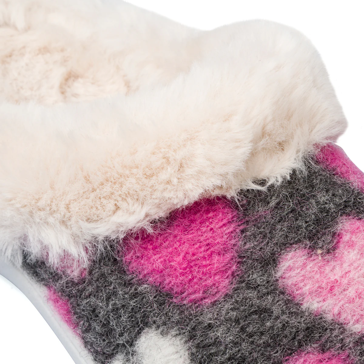 Pantofole da donna bianche e grigie con cuori Italia Trend - Image 4