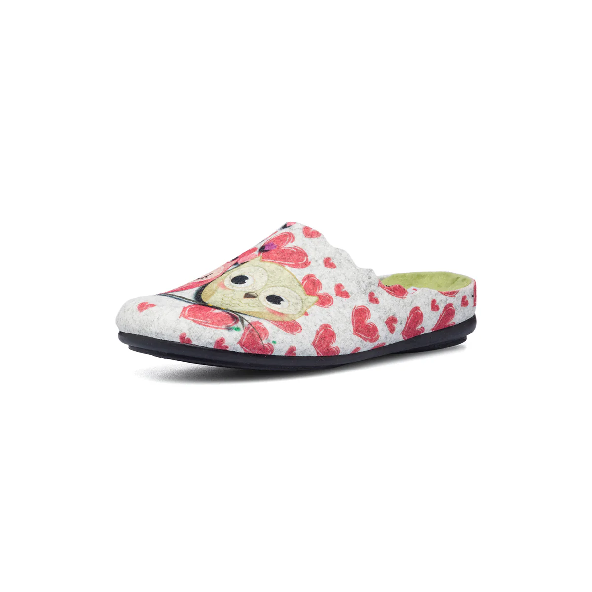 Pantofole da donna bianche in tessuto con cuoricini Aday's - Image 2