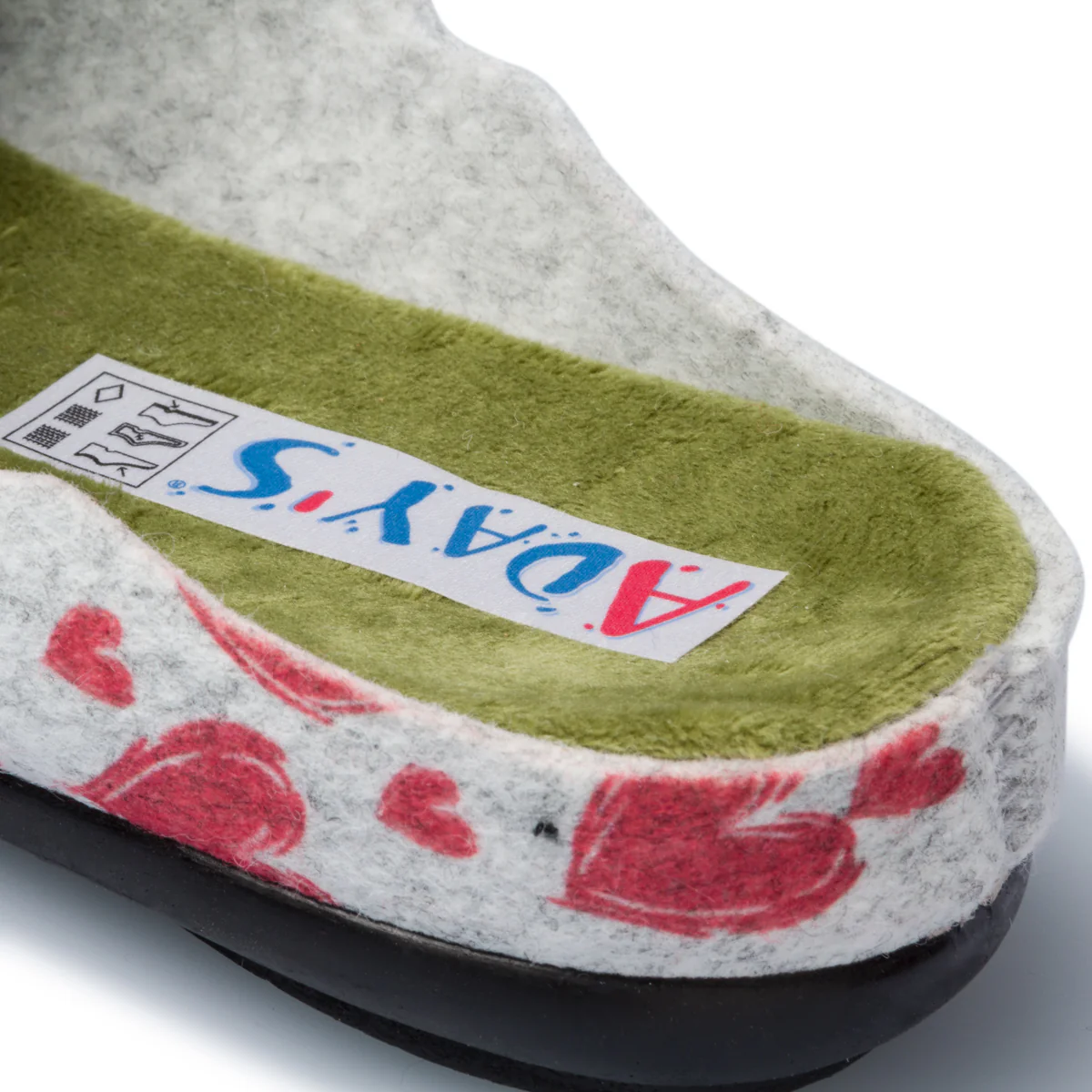Pantofole da donna bianche in tessuto con cuoricini Aday's - Image 6