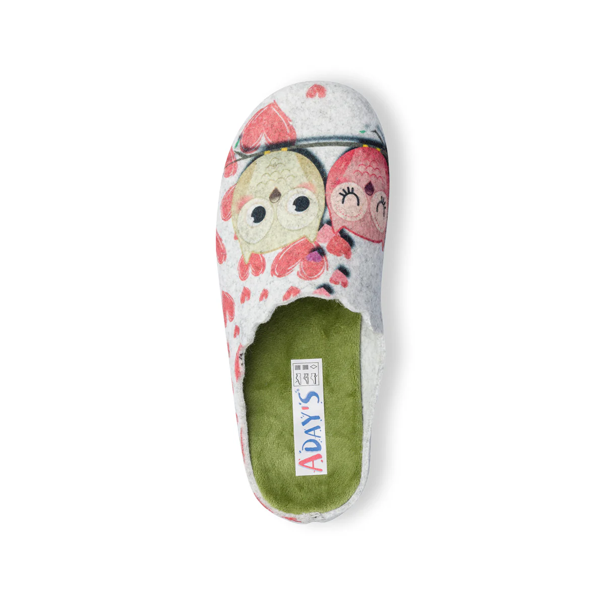 Pantofole da donna bianche in tessuto con cuoricini Aday's - Image 7