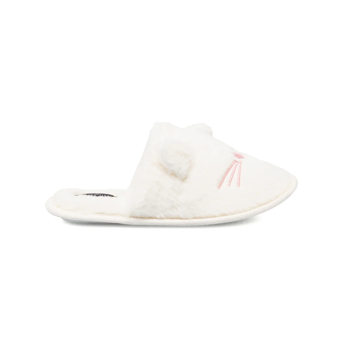 Pantofole da donna bianche Lora Ferres con orecchie e ricamo gatto - Image 3