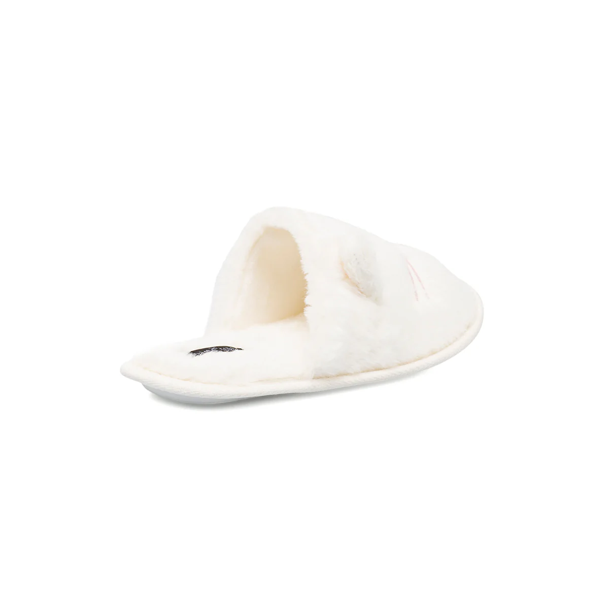Pantofole da donna bianche Lora Ferres con orecchie e ricamo gatto - Image 4