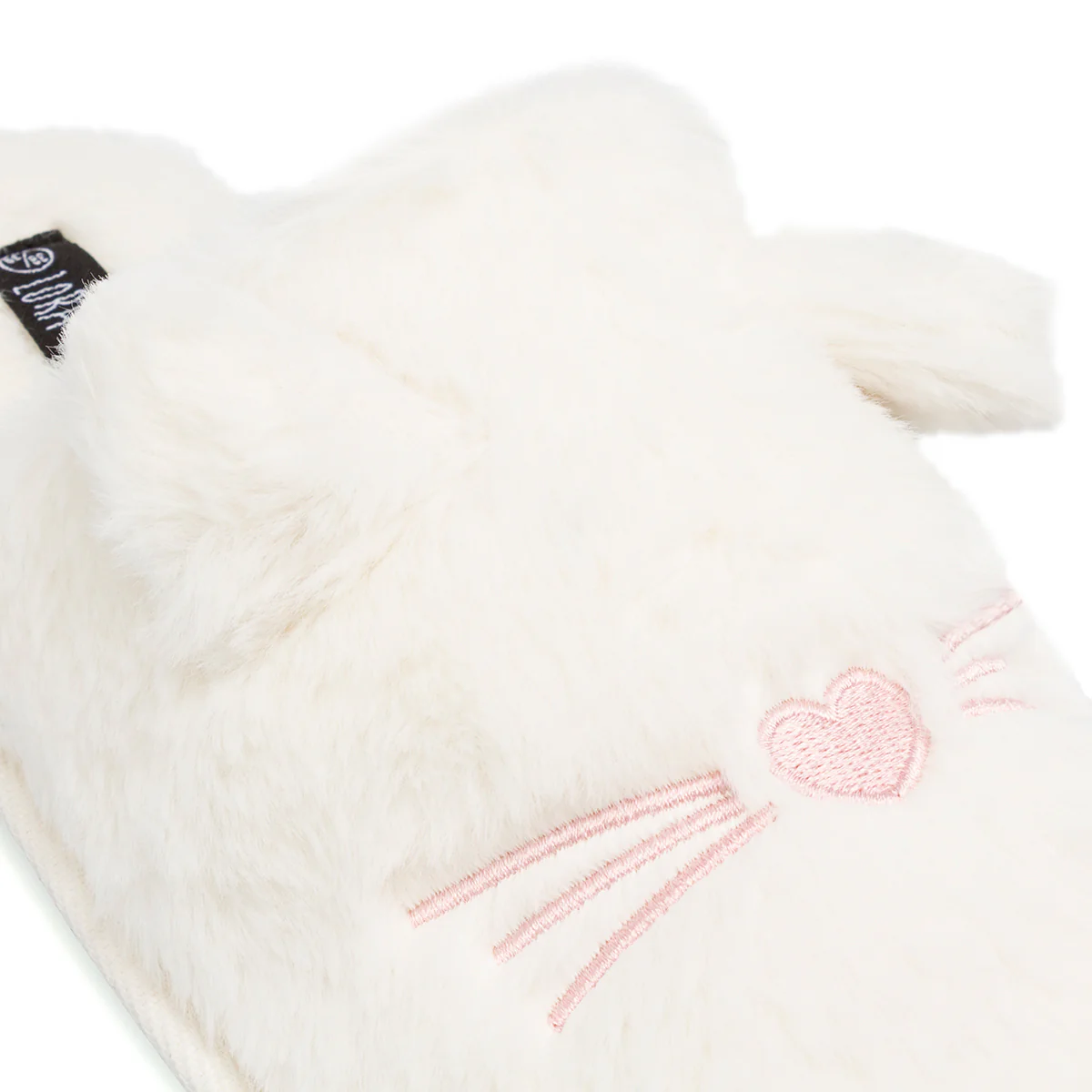 Pantofole da donna bianche Lora Ferres con orecchie e ricamo gatto - Image 6