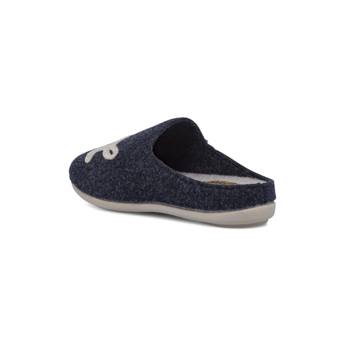 Pantofole da donna blu navy De Fonseca in feltro sintetico con ricamo - Image 3