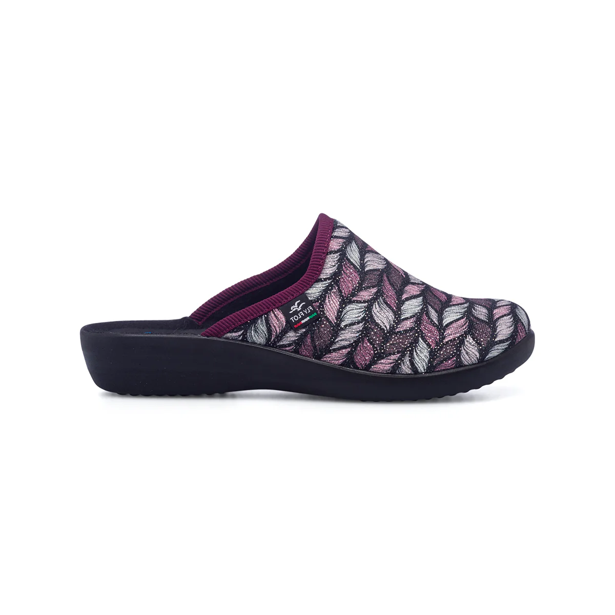 Pantofole da donna color prugna in tessuto Fly Flot