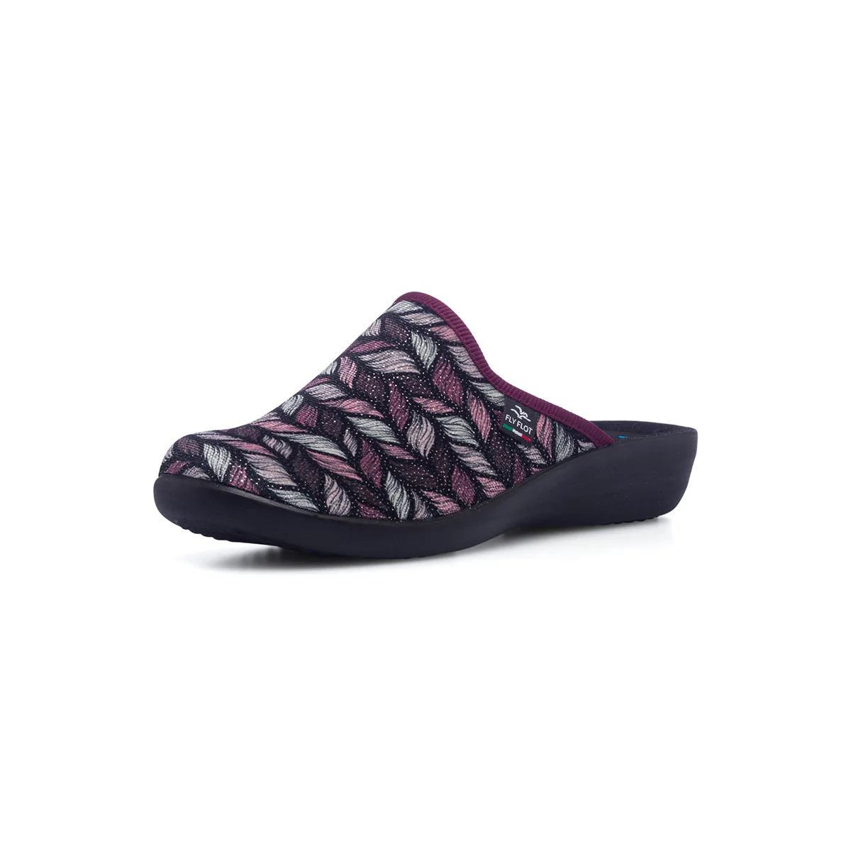 Pantofole da donna color prugna in tessuto Fly Flot - Image 2