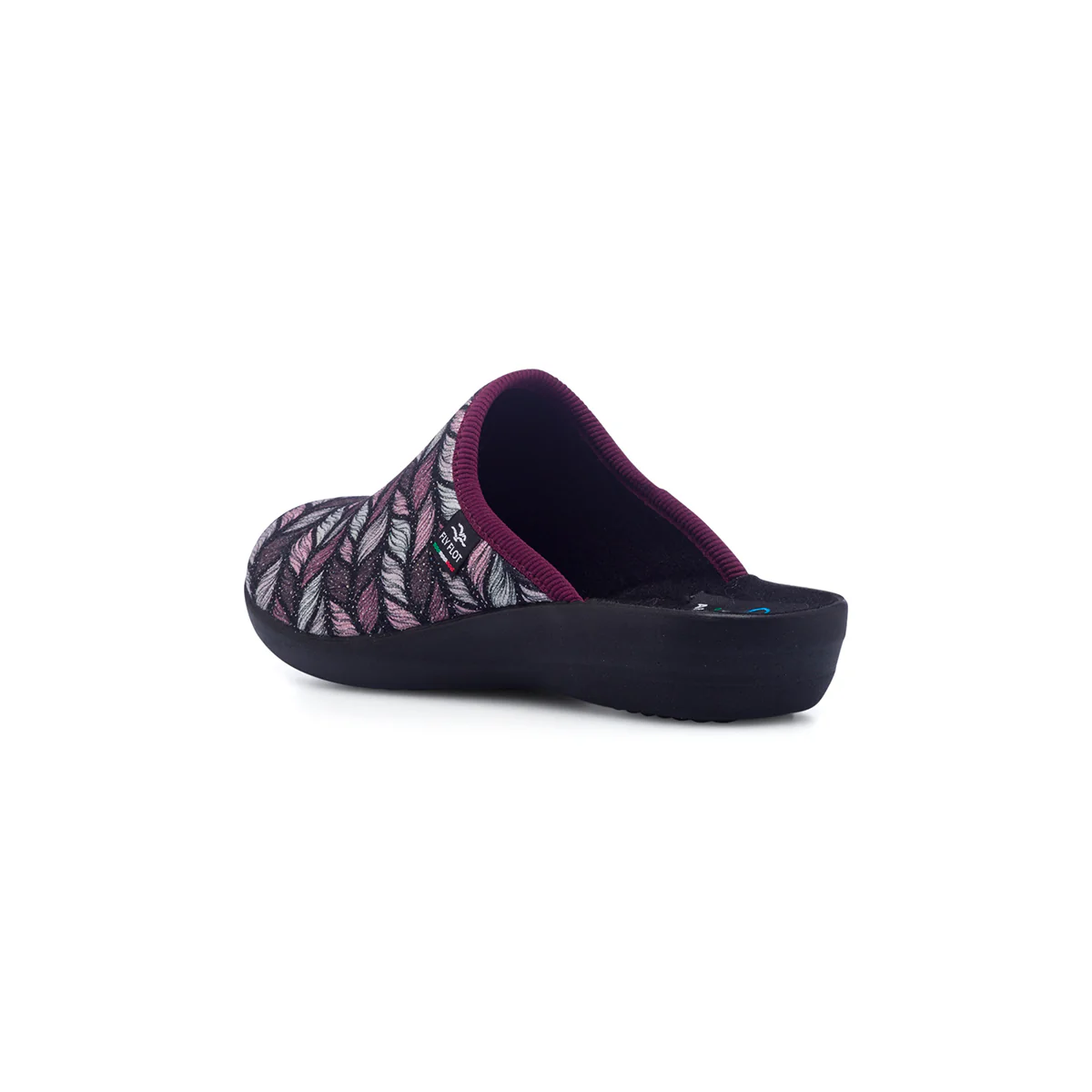 Pantofole da donna color prugna in tessuto Fly Flot - Image 3
