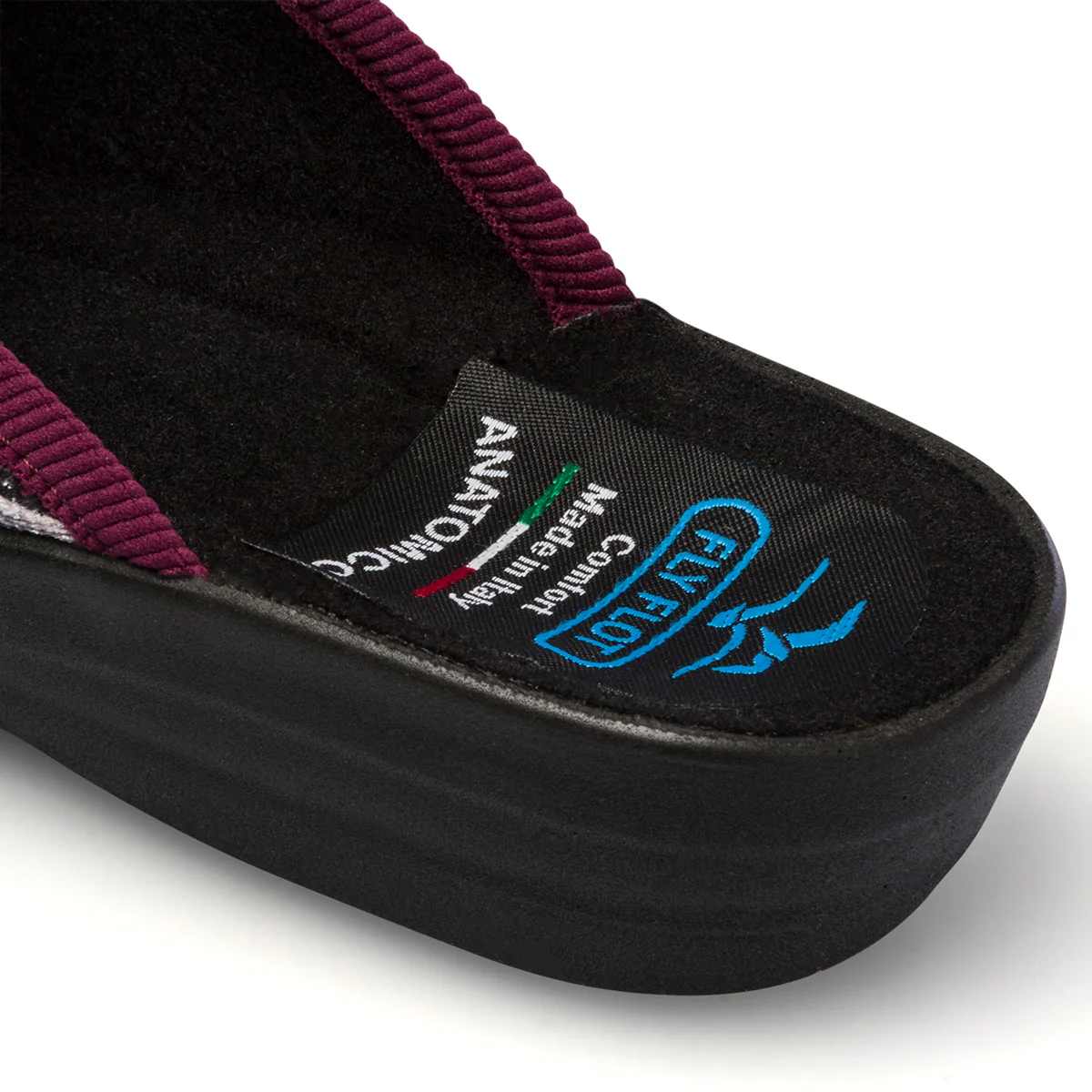 Pantofole da donna color prugna in tessuto Fly Flot - Image 6