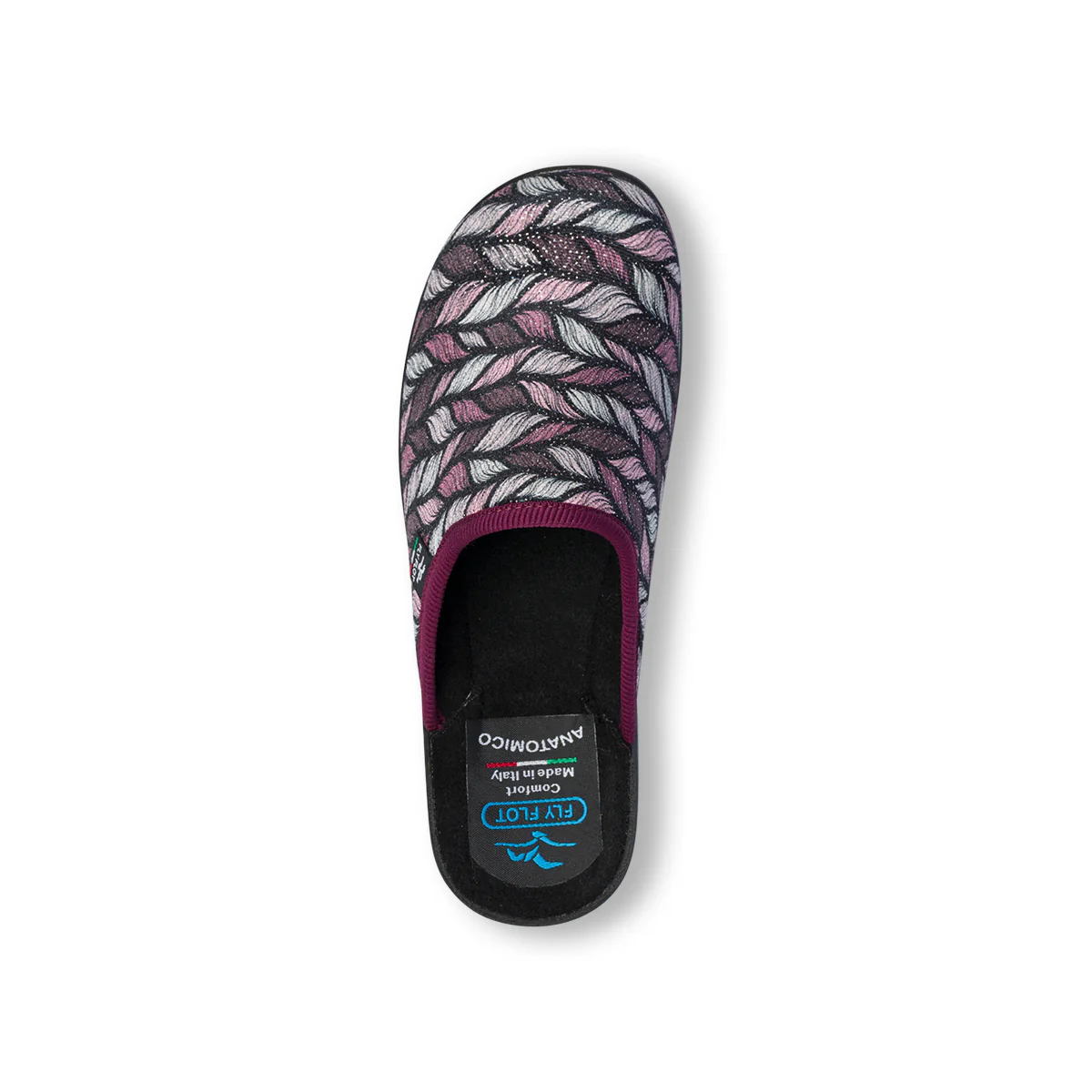 Pantofole da donna color prugna in tessuto Fly Flot - Image 7