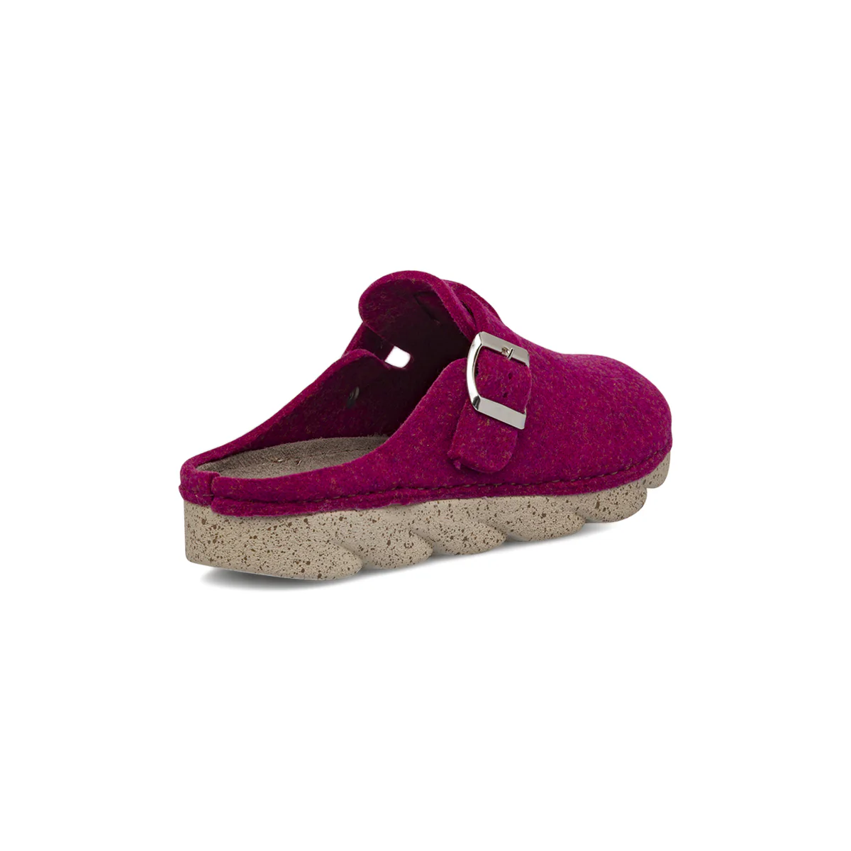 Pantofole da donna fucsia in feltro e fibbia Flex'is - Image 3