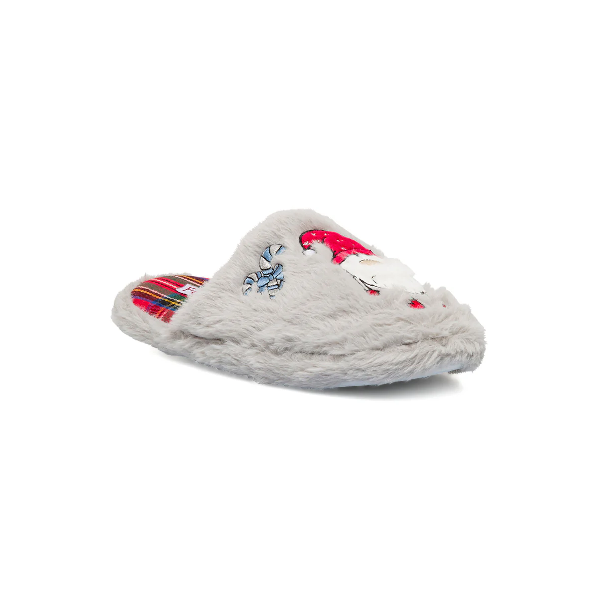 Pantofole natalizie da donna grigie con Babbo Natale Feetty - Image 4