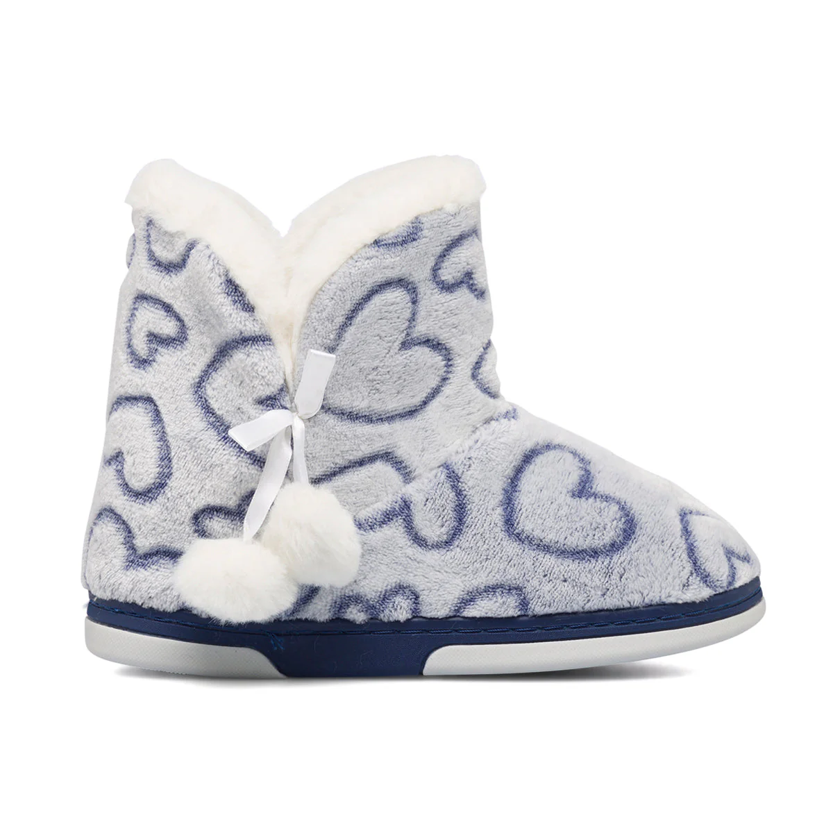 Pantofole da donna grigie con ponpon Mi@Mi