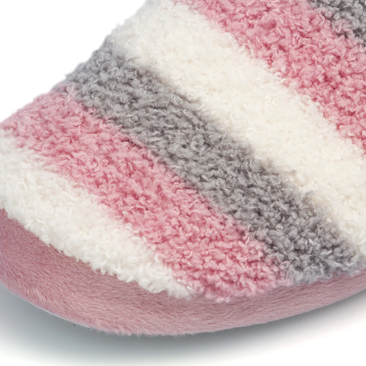 Pantofole da donna grigie e rosa con ponpon Feetty - Image 5