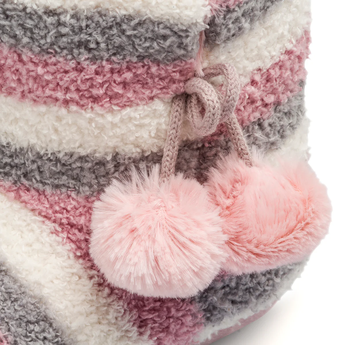Pantofole da donna grigie e rosa con ponpon Feetty - Image 6