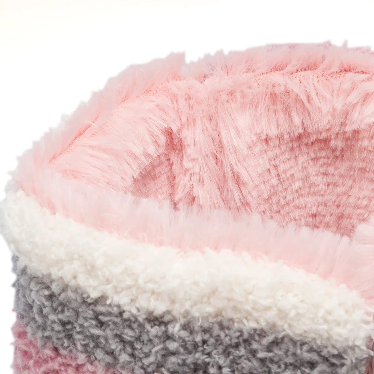 Pantofole da donna grigie e rosa con ponpon Feetty - Image 8