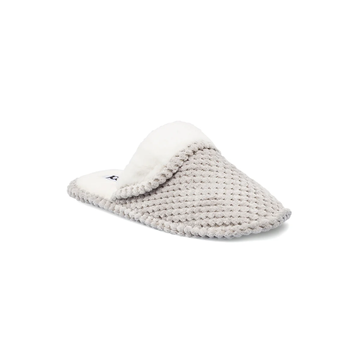 Pantofole da donna grigie Jog in tessuto effetto bouclé - Image 2