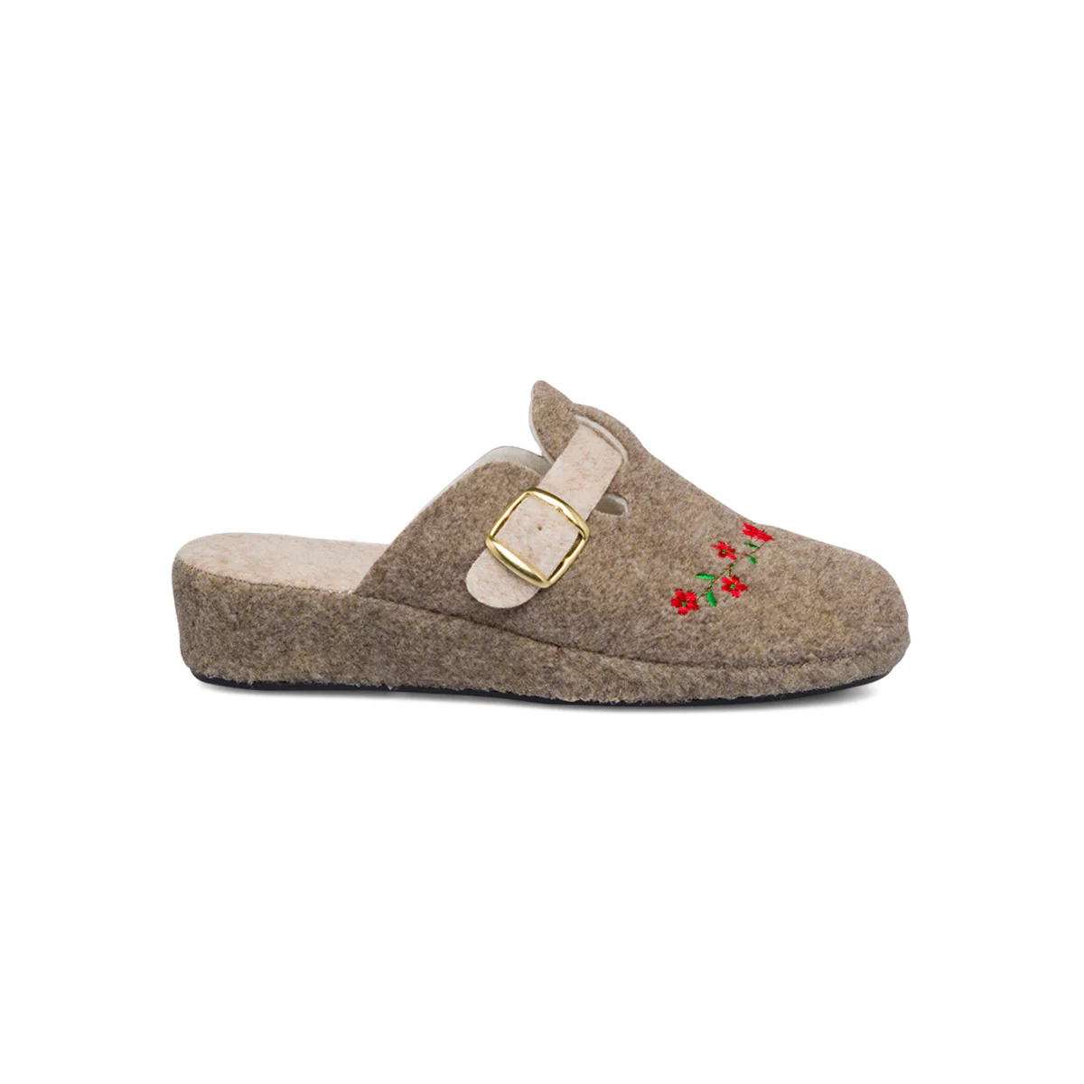 Pantofole da Donna in feltro con fiori e fibbia StilRosa