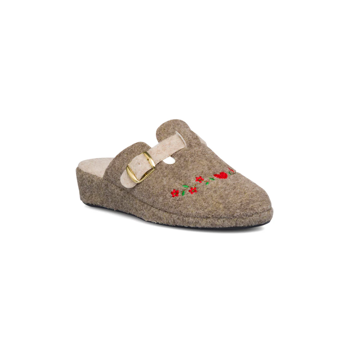 Pantofole da Donna in feltro con fiori e fibbia StilRosa - Image 2