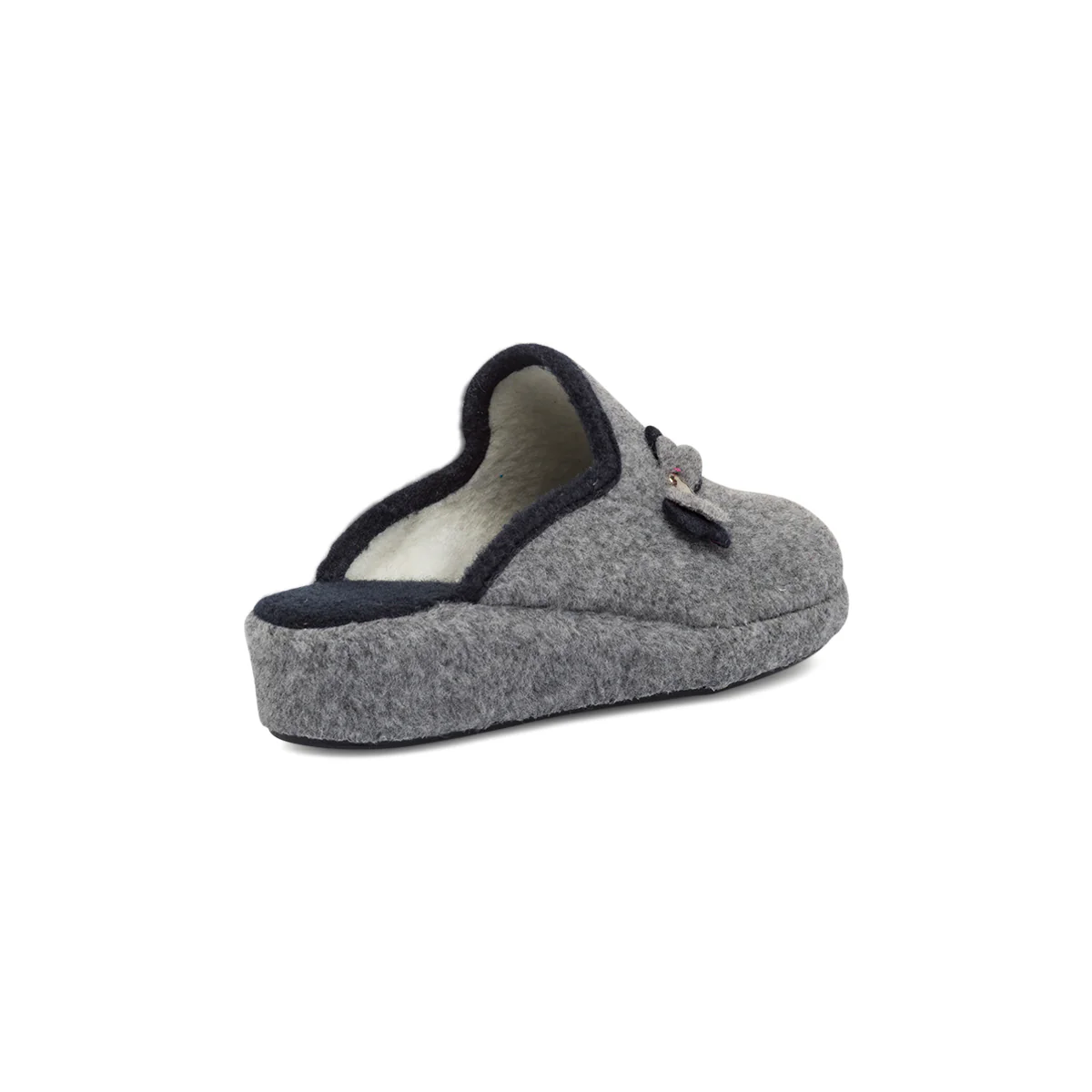 Pantofole da Donna in feltro grigio con fiocco StilRosa - Image 3