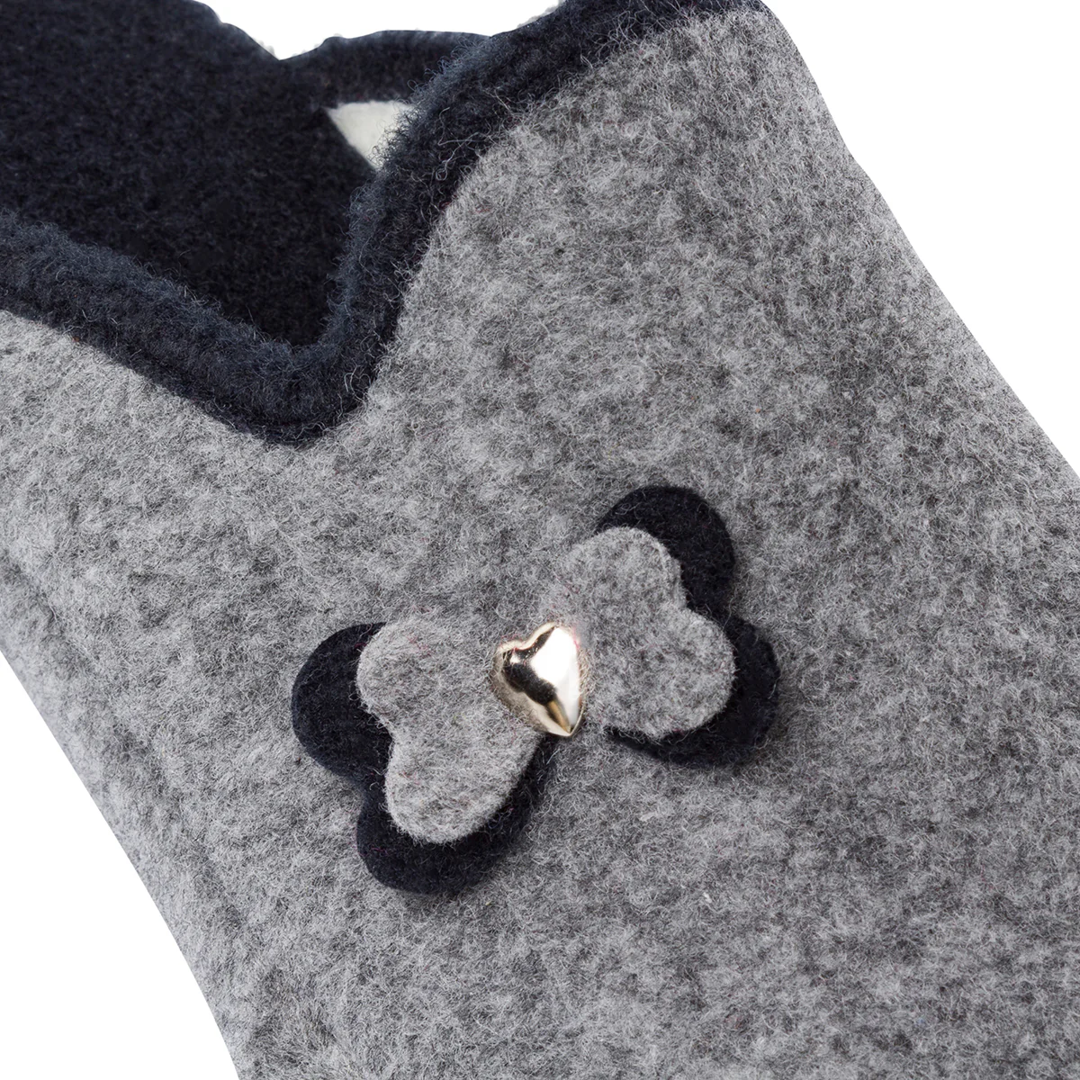 Pantofole da Donna in feltro grigio con fiocco StilRosa - Image 5