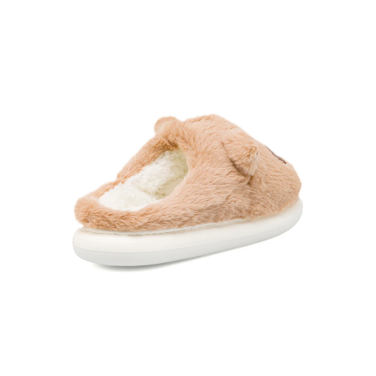 Pantofole da donna marroni Lora Ferres in morbido peluche - Image 3