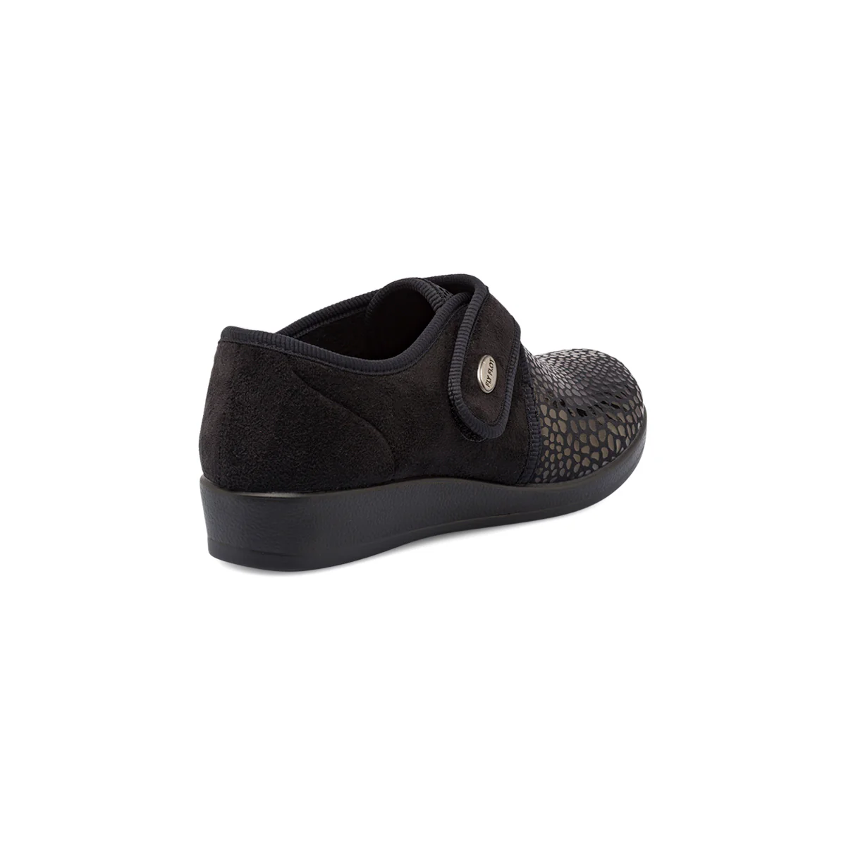 Pantofole da donna nere Fly Flot in microfobra elastica e strappo - Image 3