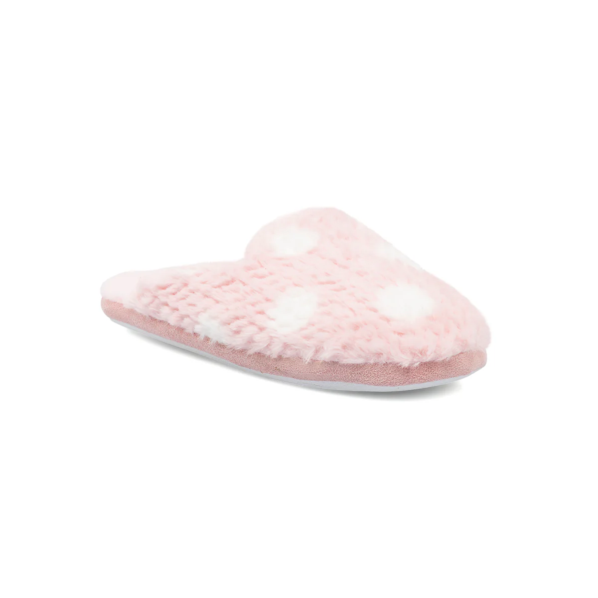 Pantofole da donna rosa Lora Ferres in morbido tessuto con pois - Image 2