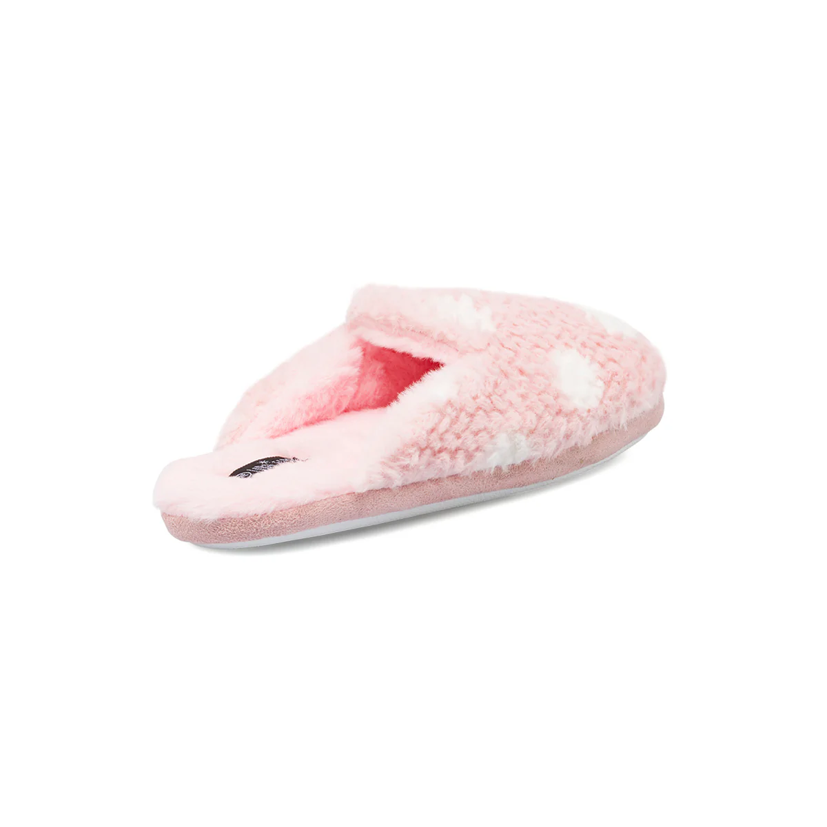 Pantofole da donna rosa Lora Ferres in morbido tessuto con pois - Image 3