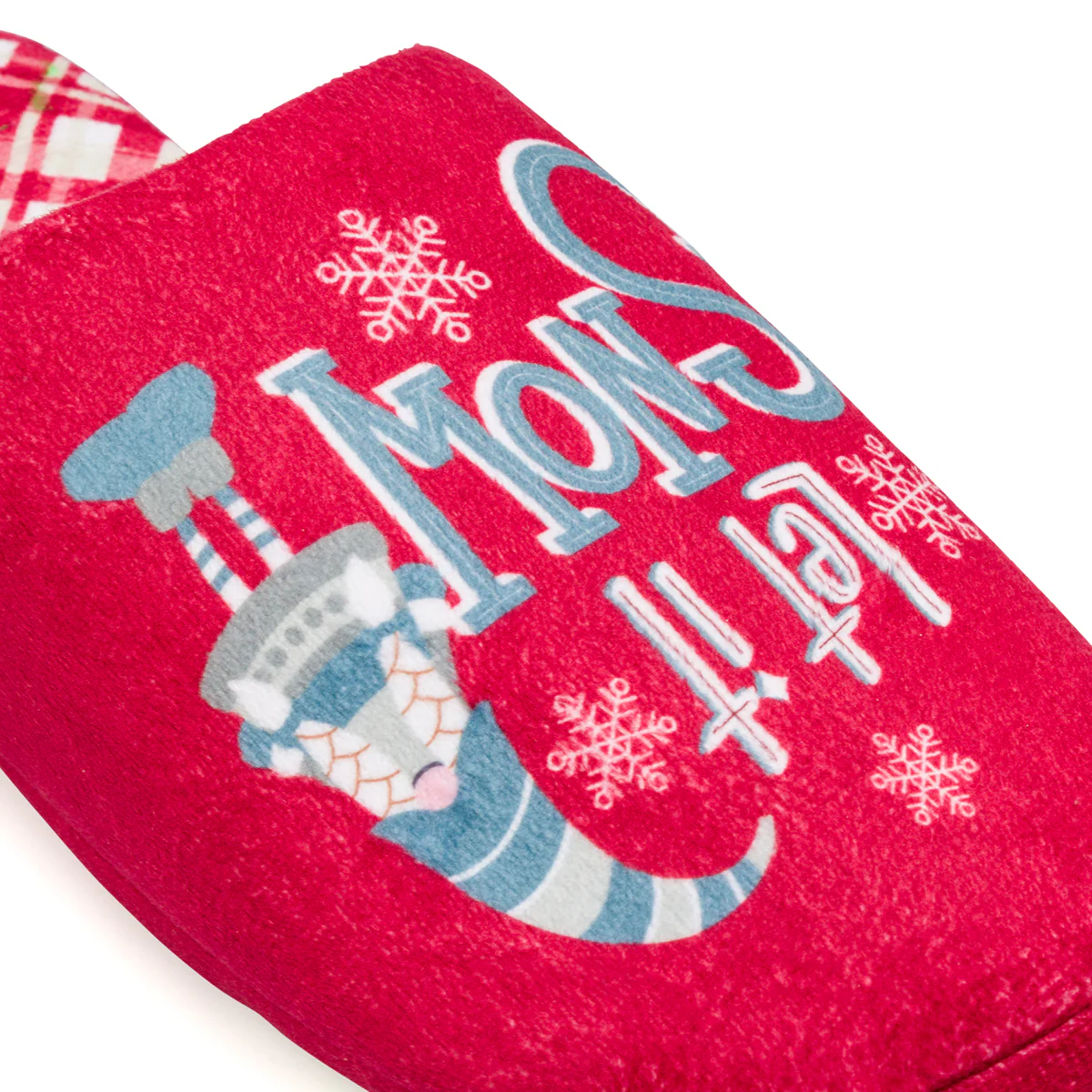 Pantofole da donna rosse Griff con stampa natalizia gnomo Let it Snow - Image 6