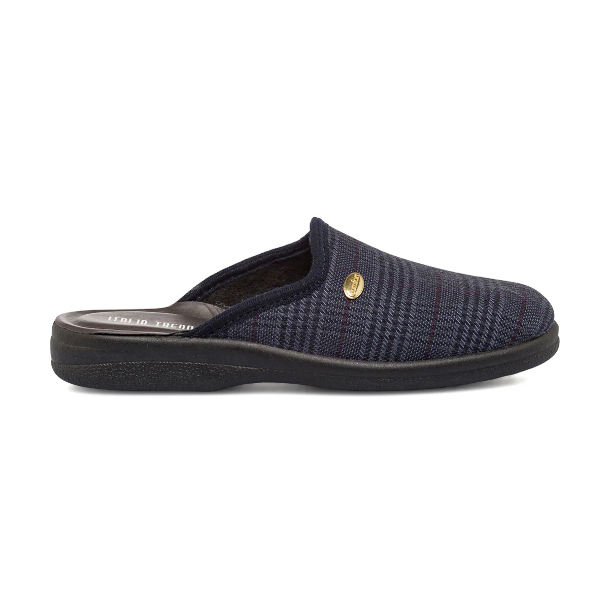 Pantofole da Uomo blu con dettaglio a quadri Italia Trend