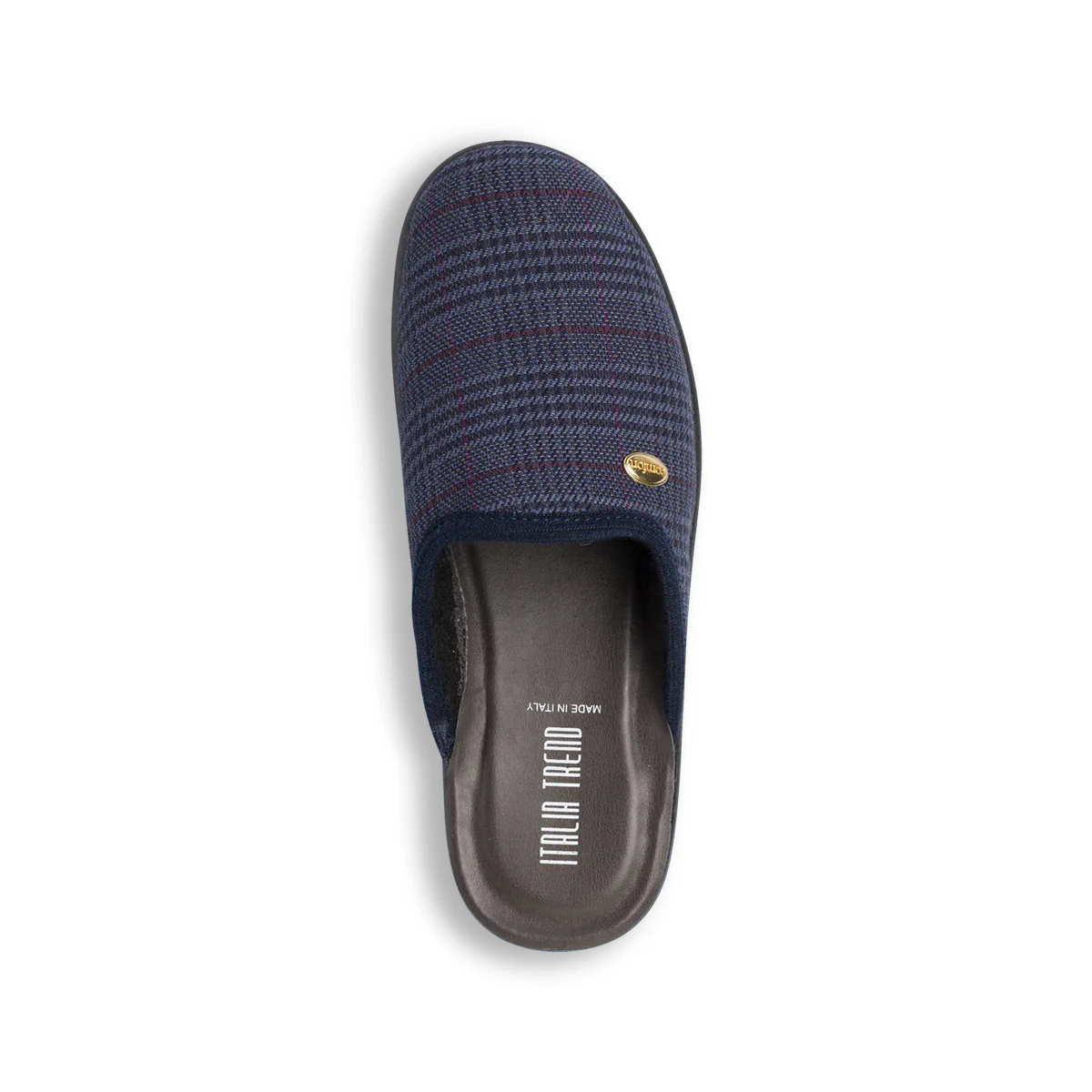 Pantofole da Uomo blu con dettaglio a quadri Italia Trend - Image 6